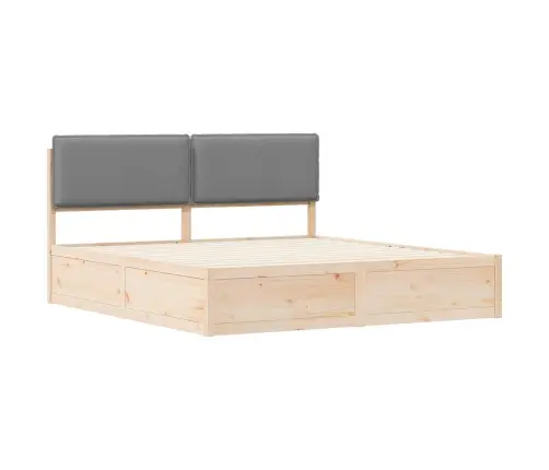 Gultas Rāmis Ar Polsterētu Galvas Balstu Gaiši Pelēks Vidaxl