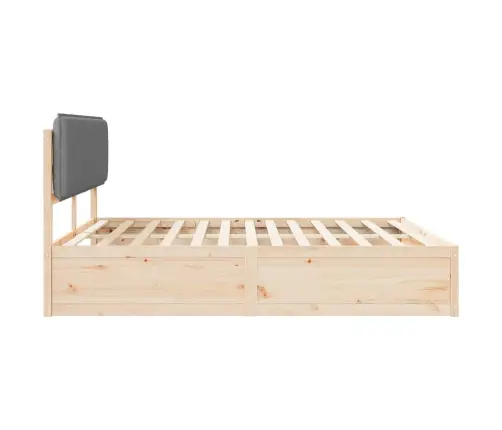 Gultas Rāmis Ar Polsterētu Galvas Balstu Gaiši Pelēks Vidaxl