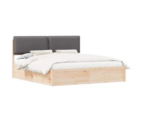 Gultas Rāmis Ar Polsterētu Galvas Balstu Tumši Pelēks Vidaxl