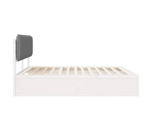 Gultas Rāmis Ar Polsterētu Galvas Balstu Gaiši Pelēks Vidaxl