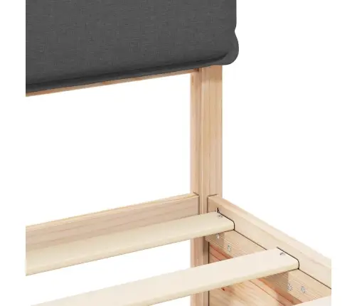 Voodiraam Pehme Peatoega Peaga Tumehall 180 X 200 Cm Tahke Mänd