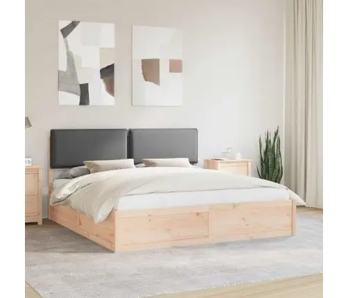 Voodiraam Pehme Peatoega Peaga Tumehall 180 X 200 Cm Tahke Mänd