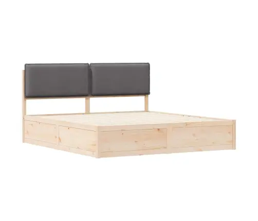 Voodiraam Pehme Peatoega Peaga Tumehall 180 X 200 Cm Tahke Mänd