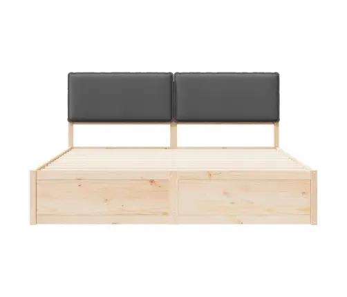 Voodiraam Pehme Peatoega Peaga Tumehall 180 X 200 Cm Tahke Mänd