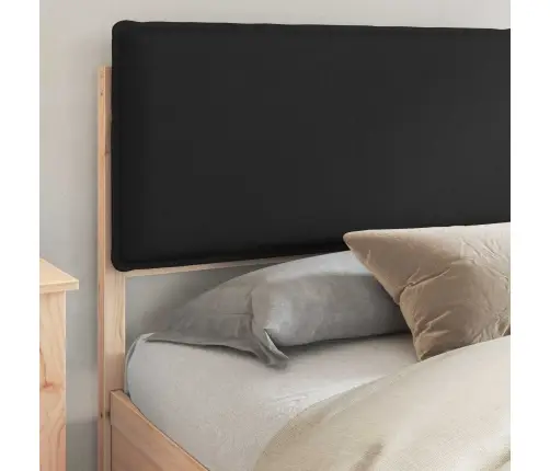 Voodiraam Pehme Peatoega Peaga Must 180 X 200 Cm Tahke Mänd