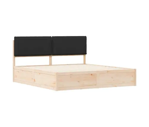 Voodiraam Pehme Peatoega Peaga Must 180 X 200 Cm Tahke Mänd