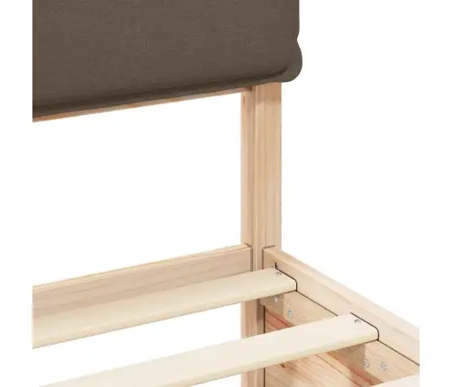 Gultas Rāmis Ar Polsterētu Galvas Balstu Pelēkbrūna Vidaxl