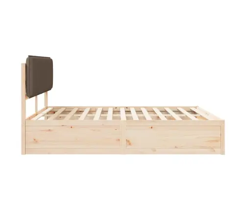 Gultas Rāmis Ar Polsterētu Galvas Balstu Pelēkbrūna Vidaxl