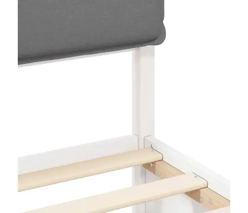 Voodiraam Pehme Peatoega Peaga Helehall 180 X 200 Cm Tahke Mänd