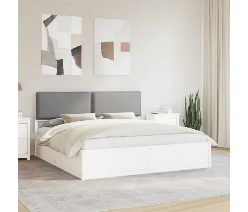 Voodiraam Pehme Peatoega Peaga Helehall 180 X 200 Cm Tahke Mänd