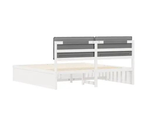 Voodiraam Pehme Peatoega Peaga Helehall 180 X 200 Cm Tahke Mänd