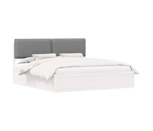 Voodiraam Pehme Peatoega Peaga Helehall 180 X 200 Cm Tahke Mänd