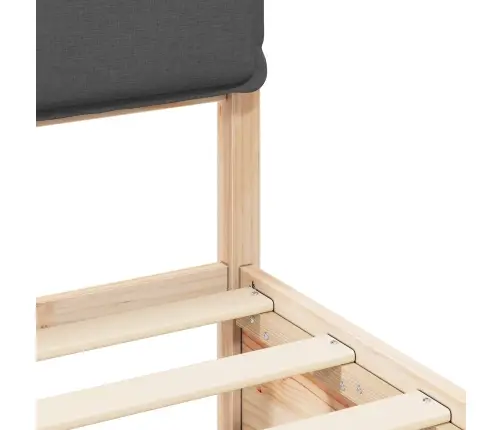 Gultas Rāmis Ar Polsterētu Galvas Balstu Tumši Pelēks Vidaxl