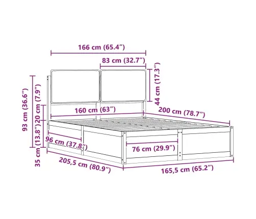 Lovo Rėmas Su Apmuštu Galvūgaliu Juoda 160 X 200 Cm