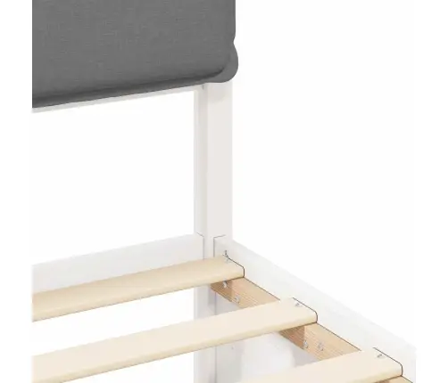 Gultas Rāmis Ar Polsterētu Galvas Balstu Gaiši Pelēks Vidaxl