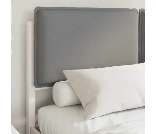 Gultas Rāmis Ar Polsterētu Galvas Balstu Gaiši Pelēks Vidaxl