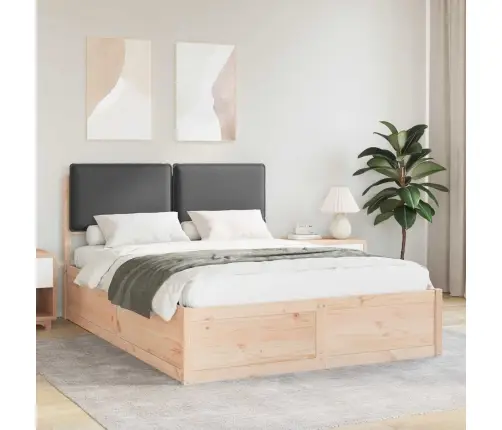 Lovo Rėmas Su Apmuštu Galvūgaliu Tamsiai Pilka 140 X 190 Cm