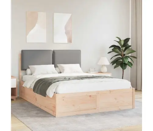 Lovo Rėmas Su Apmuštu Galvūgaliu Šviesiai Pilka 135 X 190 Cm