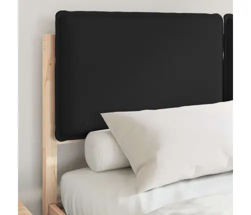 Gultas Rāmis Ar Polsterētu Galvas Balstu Melna 135 X 190 Cm Vidaxl