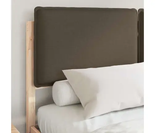 Voodiraam Pehme Peatoega Pruunikashall 135 X 190 Cm Tahke Mänd