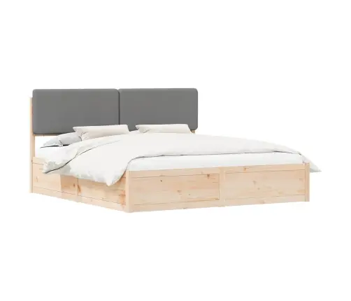 Lovo Rėmas Su Apmuštu Galvūgaliu Šviesiai Pilka 200 X 200 Cm