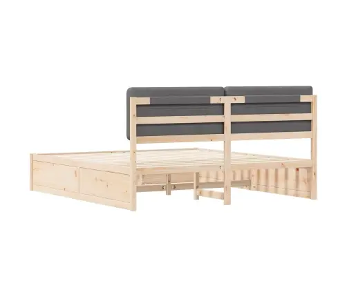 Lovo Rėmas Su Apmuštu Galvūgaliu Tamsiai Pilka 200 X 200 Cm