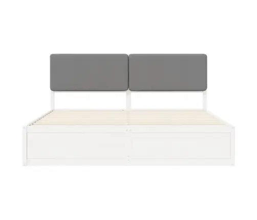 Voodiraam Pehme Peatoega Peaga Helehall 200 X 200 Cm Tahke Mänd