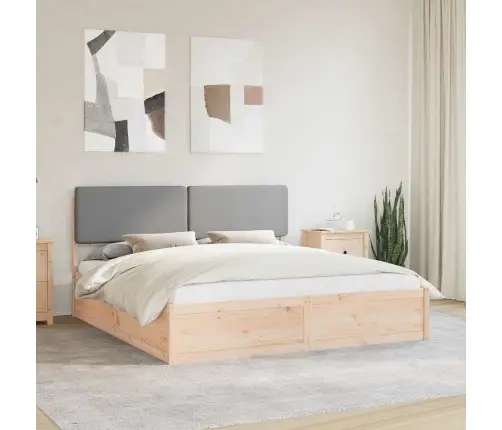 Lovo Rėmas Su Apmuštu Galvūgaliu Šviesiai Pilka 180 X 200 Cm