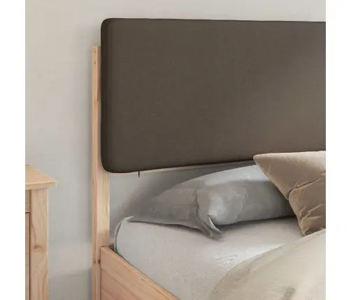 Gultas Rāmis Ar Polsterētu Galvas Balstu Pelēkbrūna Vidaxl