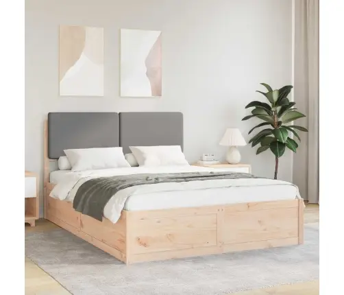 Lovo Rėmas Su Apmuštu Galvūgaliu Šviesiai Pilka 150 X 200 Cm