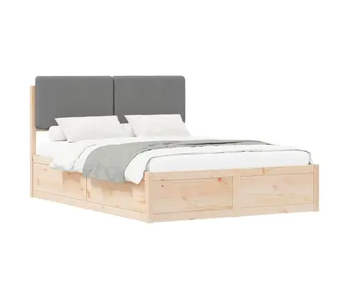 Lovo Rėmas Su Apmuštu Galvūgaliu Šviesiai Pilka 140 X 200 Cm