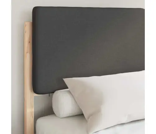 Gultas Rāmis Ar Polsterētu Galvas Balstu Tumši Pelēks Vidaxl