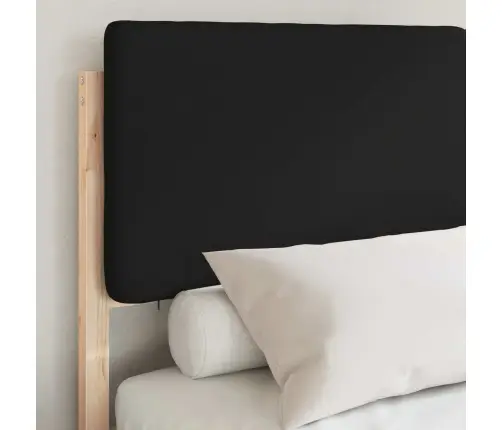 Voodiraam Pehme Peatoega Peaga Must 135 X 190 Cm Tahke Mänd