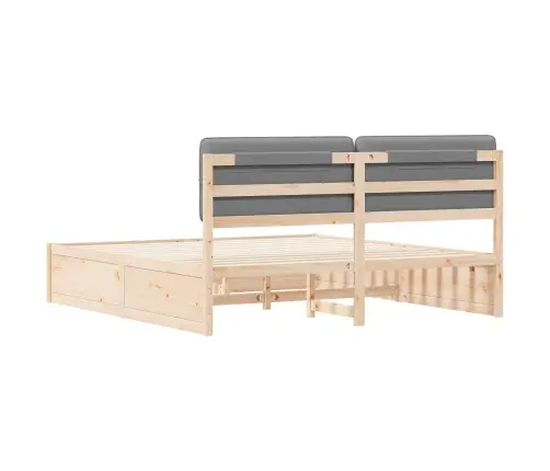 Lovo Rėmas Su Apmuštu Galvūgaliu Šviesiai Pilka 200 X 200 Cm