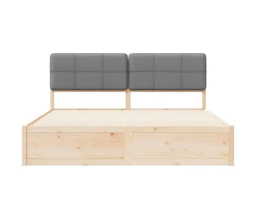 Lovo Rėmas Su Apmuštu Galvūgaliu Šviesiai Pilka 200 X 200 Cm