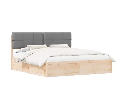 Lovo Rėmas Su Apmuštu Galvūgaliu Šviesiai Pilka 200 X 200 Cm