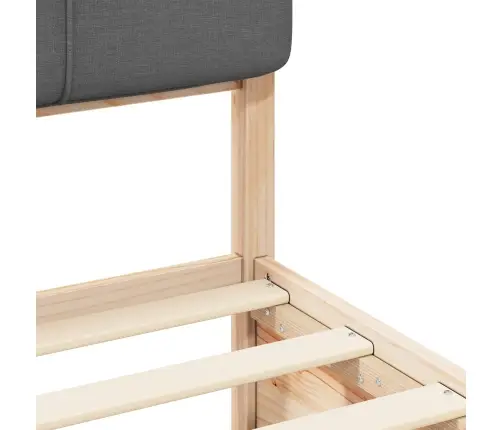 Gultas Rāmis Ar Polsterētu Galvas Balstu Tumši Pelēks Vidaxl