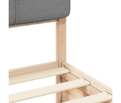 Gultas Rāmis Ar Polsterētu Galvas Balstu Gaiši Pelēks Vidaxl