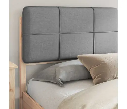 Gultas Rāmis Ar Polsterētu Galvas Balstu Gaiši Pelēks Vidaxl