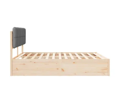 Gultas Rāmis Ar Polsterētu Galvas Balstu Gaiši Pelēks Vidaxl