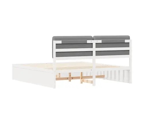 Gultas Rāmis Ar Polsterētu Galvas Balstu Gaiši Pelēks Vidaxl