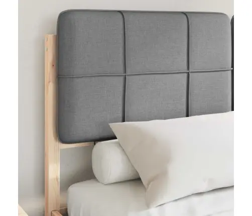 Voodiraam Pehme Peatoega Peaga Helehall 160 X 200 Cm Tahke Mänd