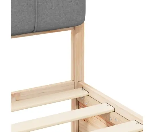 Gultas Rāmis Ar Polsterētu Galvas Balstu Gaiši Pelēks Vidaxl