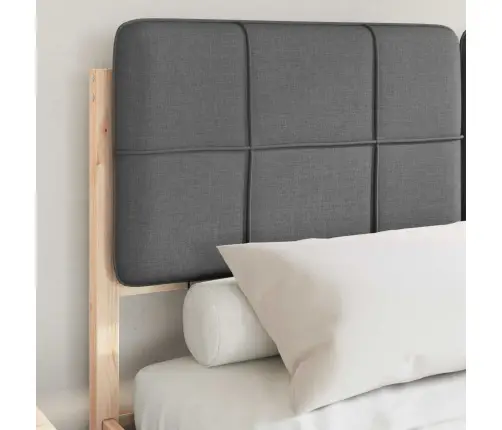 Gultas Rāmis Ar Polsterētu Galvas Balstu Tumši Pelēks Vidaxl