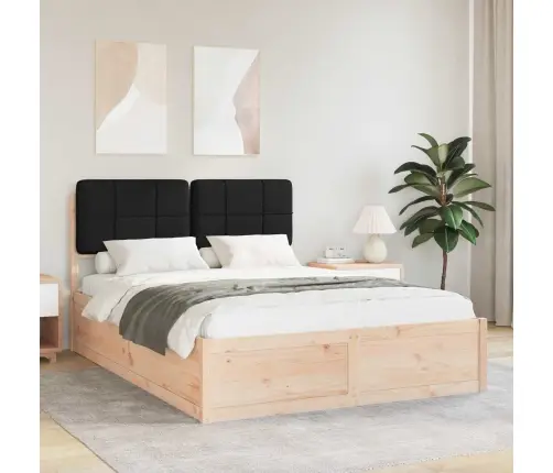 Lovo Rėmas Su Apmuštu Galvūgaliu Juoda 140 X 200 Cm