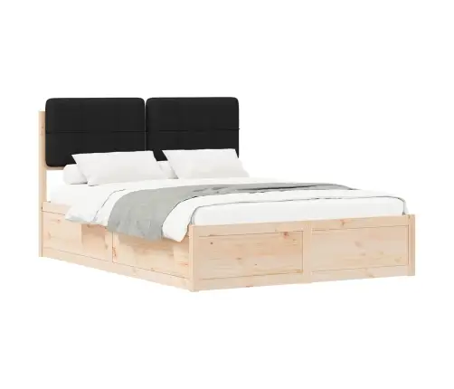 Lovo Rėmas Su Apmuštu Galvūgaliu Juoda 140 X 200 Cm