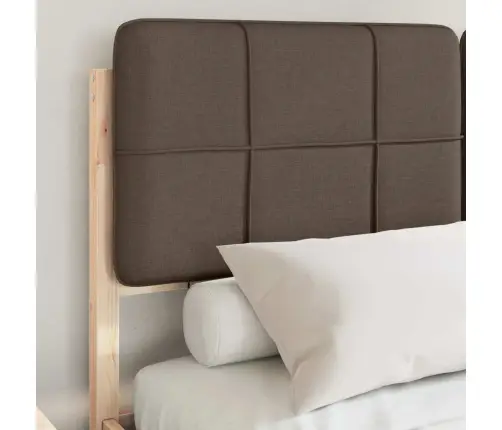 Voodiraam Pehme Peatoega Pruunikashall 140 X 190 Cm Tahke Mänd