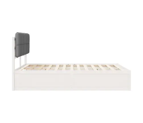 Gultas Rāmis Ar Polsterētu Galvas Balstu Gaiši Pelēks Vidaxl