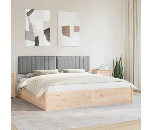 Lovo Rėmas Su Apmuštu Galvūgaliu Šviesiai Pilka 200 X 200 Cm