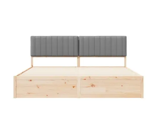 Lovo Rėmas Su Apmuštu Galvūgaliu Šviesiai Pilka 200 X 200 Cm